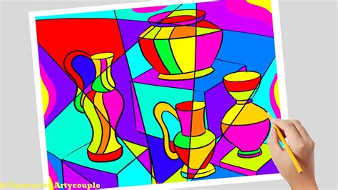 Find drawing ideas and learn to draw flowers, trees, fruits, and other nature's bounty. Cubism art | Beautiful flower pots | Easy Abstract ...