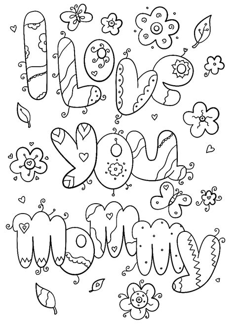 Coloriages Je T Aime Maman Coloriages Gratuits Imprimer