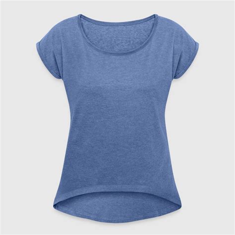 Custom Womens T Shirt With Rolled Up Sleeves Spreadshirt Uk