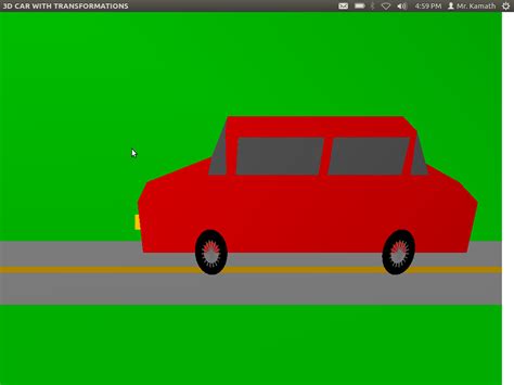 Graphics And Game Programming In Opengl 3d Car Animation