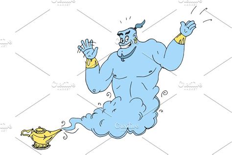 Cartoon Genie Hand Drawn Vector Hand Drawn Vector How To Draw Hands