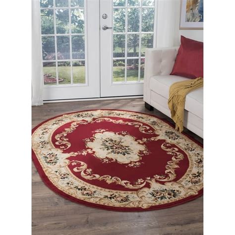 Shop Copper Grove Tunxis Red Oval Traditional Area Rug 53 X 73 Oval