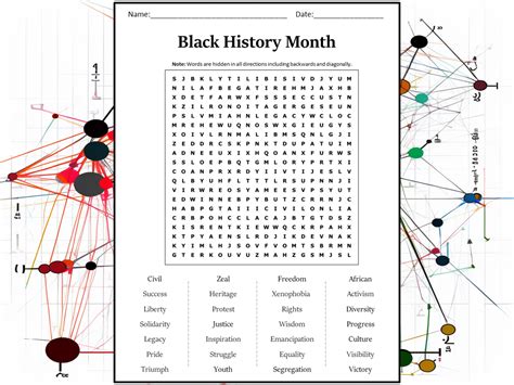 Black History Month Word Search Puzzle Worksheet Activity Teaching