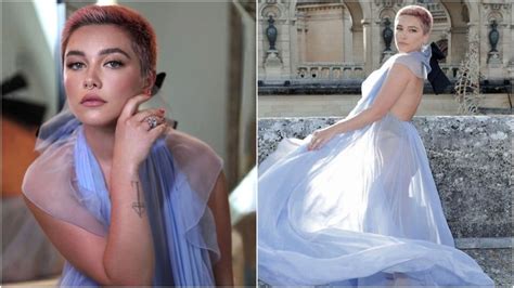Florence Pugh Bares It All Once Again In A See Through Dress At Valentino S Paris Couture Show
