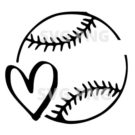 Baseball Heart Pngsvg Etsy
