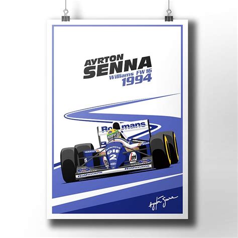 Ayrton Senna Williams Fw16 Formula One F1 F1 Poster Formula 1 Ayrton Senna Senna