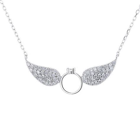 Sterling Silver Angel Wings Necklace Protection Necklace Etsy Silver