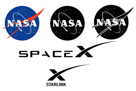 Nasa Starlink Space Companies Logos Vector Illustration 7978617