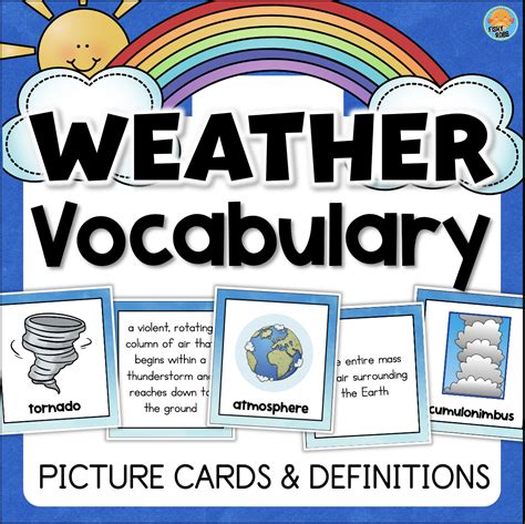 Weather And Climate Vocabulary Cards With Pictures And Definitions Made