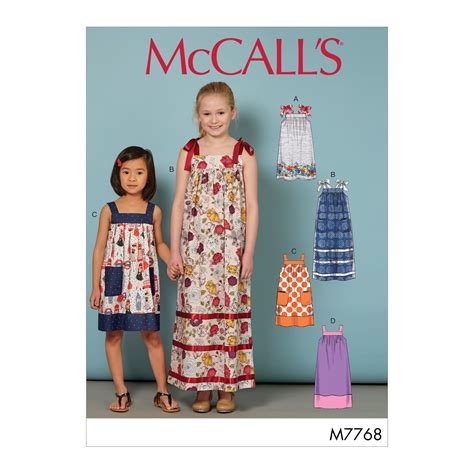Mccalls Sewing Pattern Childrensgirls Dresses 7 8 10 12 14