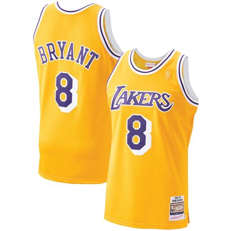 Mitchell And Ness Kobe Bryant Los Angeles Lakers Gold 1996 97 Hardwood