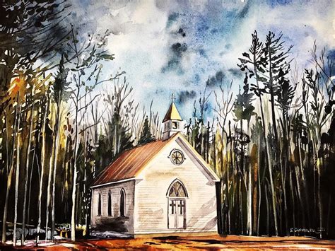 Little Church In The Woods 8x10 Print Art Etsy