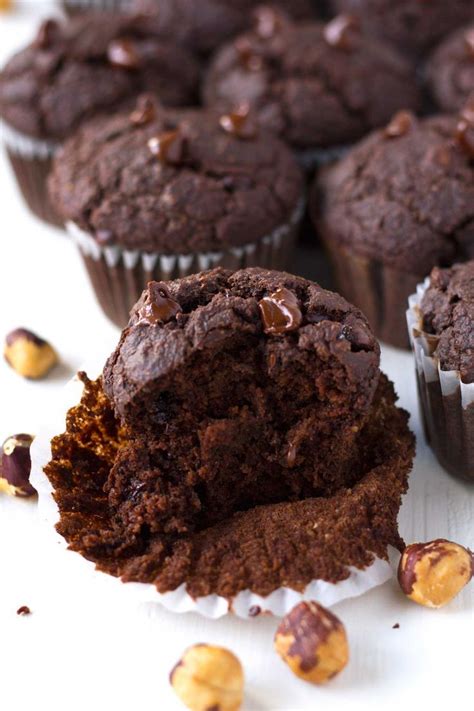 Vegan Double Chocolate Hazelnut Blender Muffins Recipe Food Vegan