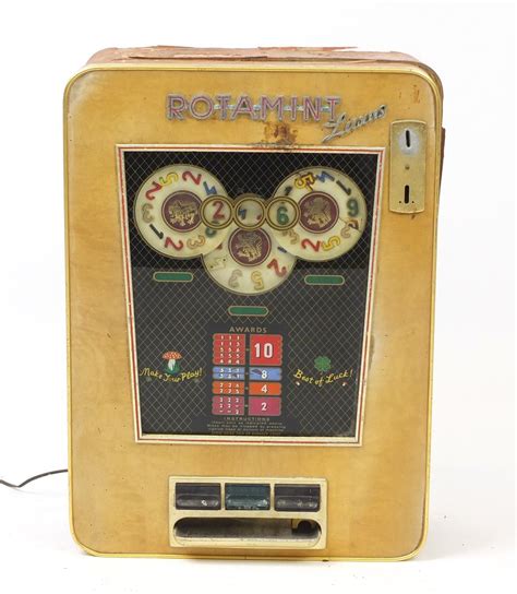 Vintage Rotamint Luxus Wall Mounted Slot Machine 71cm H X 51cm W X