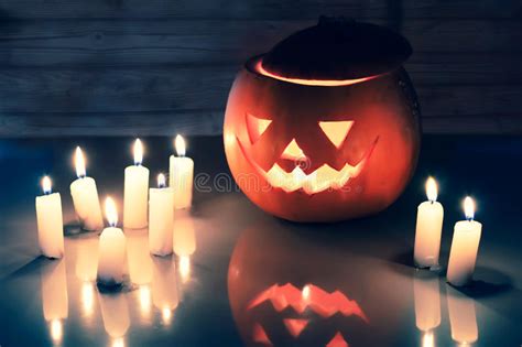 Scary Halloween Pumpkin Lantern Jack O Lantern Stock Image Image