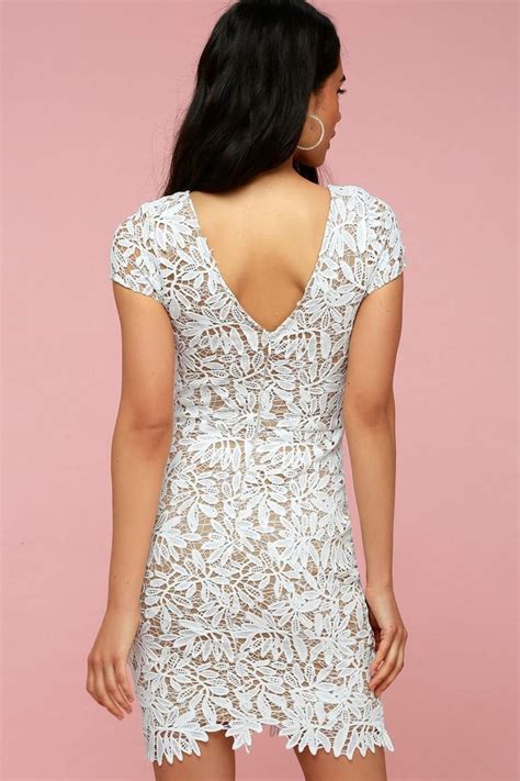 Right Sheer Right Now White Lace Bodycon Dress In 2021 White Lace