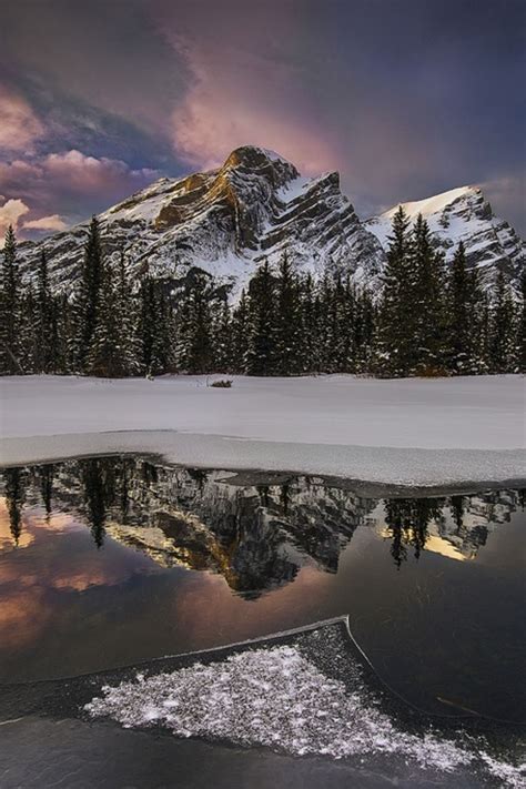 Winter Snow Lake Ice Forest Mountains Clouds Nature Winter Scenes