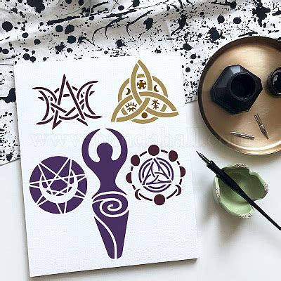 Shop Fingerinspire Wiccan Witch Symbols Drawing Stencil X Cm