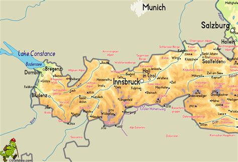 Tirol auf der österreich karte. Tiroler Höhenweg