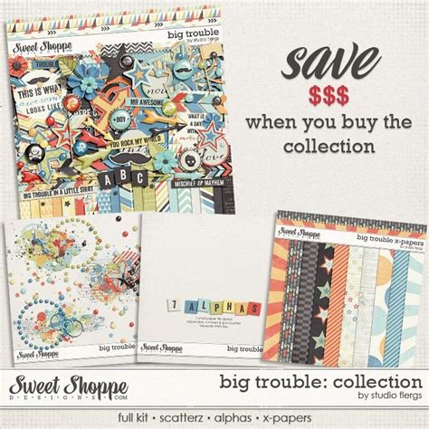 Big Trouble Collection By Studio Flergs Digital Scrapbooking Kits