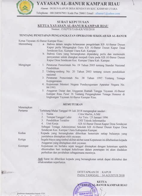 Contoh kode etik sekolah dasar kode etik dalam sebuah sekolah merupakan suatu hal yang harus ada dan wajib ada karena sangat berkait. Contoh SK Operator Sekolah TK/KB Terbaru 2018 ~ Secercah Ilmu