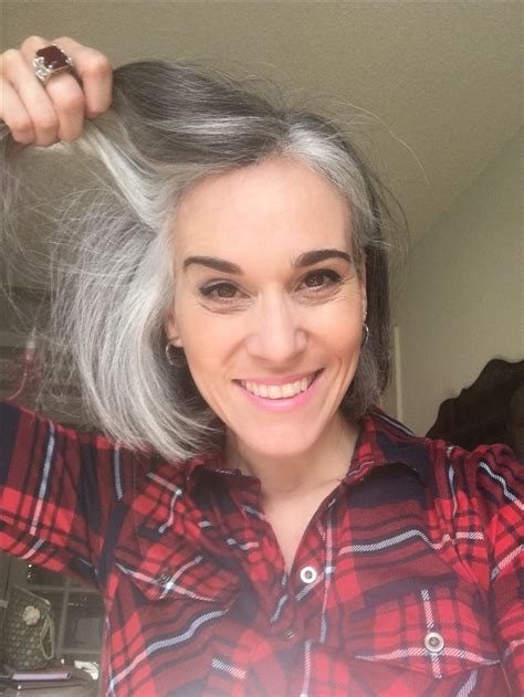 natural gray hair long gray hair corte shag going gray gracefully grey hair transformation