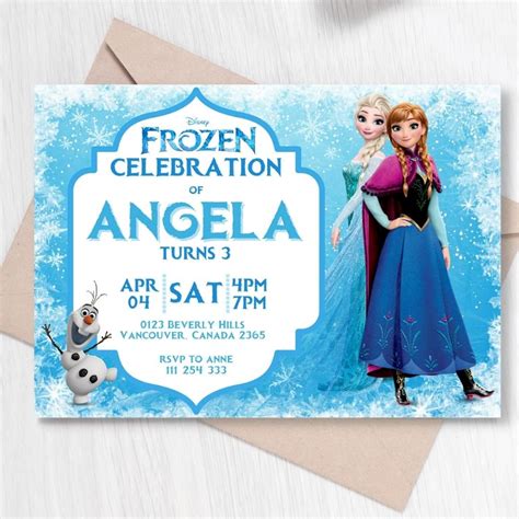 Frozen Elsa And Anna 003 Birthday Template Invitation Customize Design