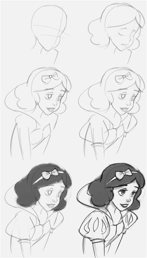 It is also the part where you can inject the most life into it compared to anywhere else. Snow White sketch | Disney style drawing, Drawing cartoon ...