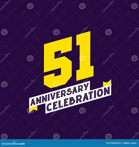51st Anniversary Celebration Vector Design 51 Years Anniversary Stock