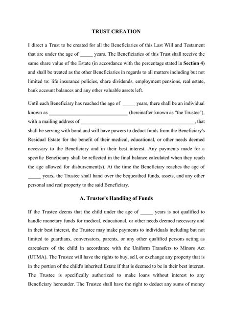 Michigan Last Will And Testament Template Download Printable Pdf