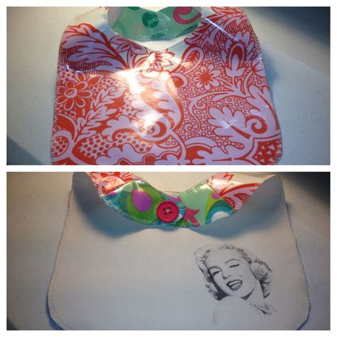I Made This Bib Using Laminated Fabric On One Side The Mom Loves Marilyn Monroe So I Printed