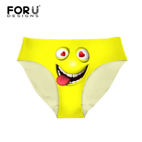 Forudesigns Sexy Women Panties Seamless Underwear 3d Funny Emoji Face Print Panties Women Briefs