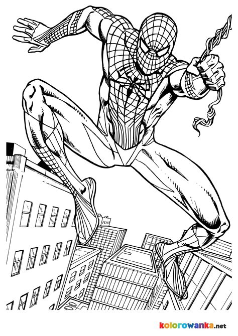 Spider Man kolorowanka do druku - Kolorowanki dla dzieci do wydruku