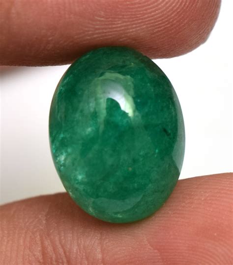 Natural Zambian Emerald Cabochon 10 Ct Loose Gemstone Etsy