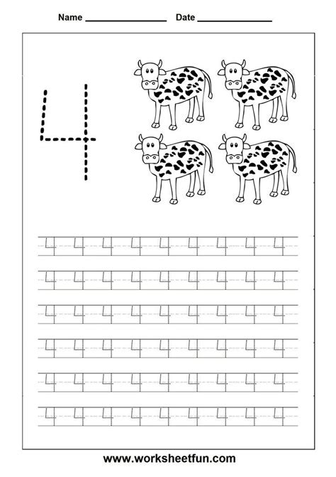 traceable number worksheets 4 - Google Search | Tracing worksheets