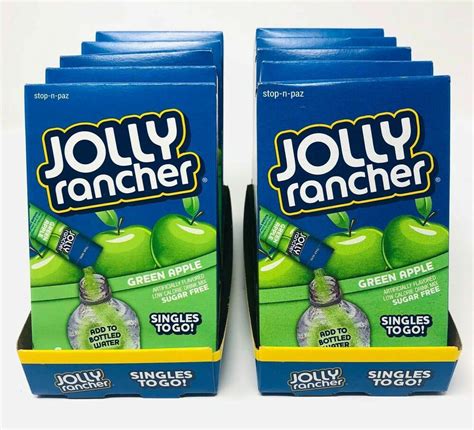 Jolly Rancher Green Apple Singles To Go Mix Sugar Free 4 Boxes 24