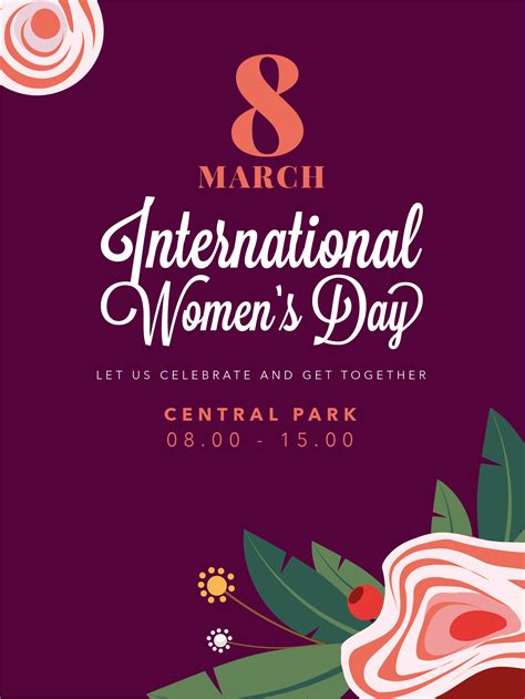 International Womens Day Floral Poster 191666 Vector Art At Vecteezy