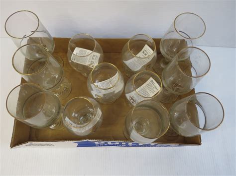 22k Gold Accent Olympic Glasses 12 Glasses