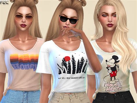 Knotted Everyday T Shirts 02 By Pinkzombiecupcakes At Tsr Sims 4 Updates