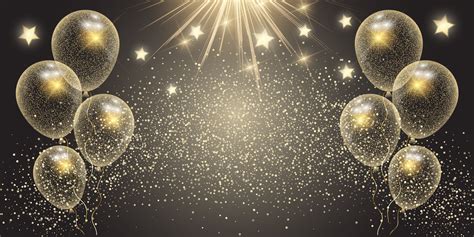 Celebration banner with gold balloons and stars 678573 Vector Art at