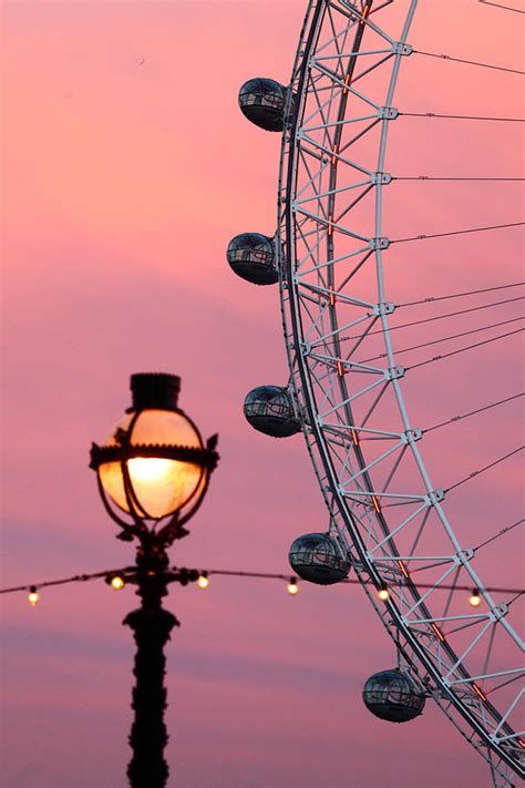 Pink London Eye Sunset 1 Photograph By James Brunker Pixels