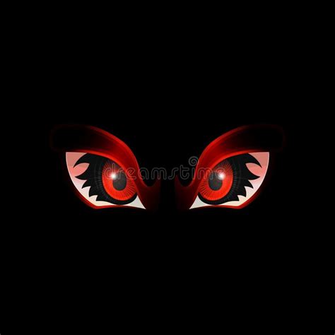 Staring And Glowing Evil Or Monster Eyes Realistic Vector Illustration
