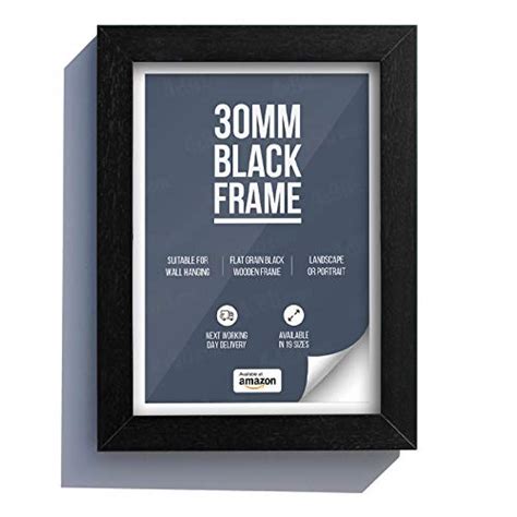 Picture Frames Uk A3 Black Wooden Frame With Perspex Ready To Hang
