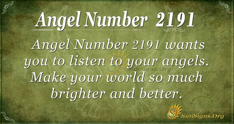 Angel Number 2191 Meaning Make Your World Better Sunsignsorg