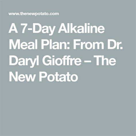 Rather, think of all the delicious, fresh and healthy foods you can eat to promote alkalinity. 7 Day Alkaline Diet Meal Plan For Beginners | Alkaline diet plan, Alkaline diet, Diet meal plans