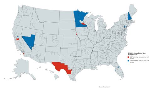 Us Congressional Districts Decided By 5 Percentage Points Or Less In