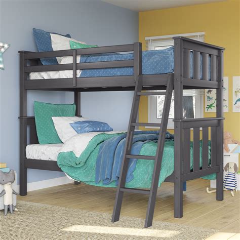 Better Homes And Gardens Kane Twin Over Twin Bunk Bed Gray Finish