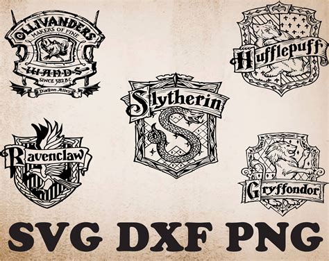 Hogwarts Houses Crests svg dxf png Harry Potter svg png | Etsy