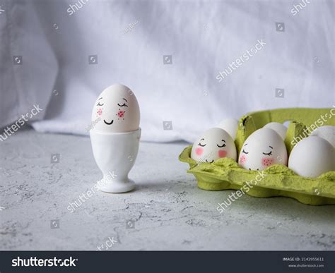 Funny Easter Eggs Faces Cute Painted Stock Photo 2142955611 Shutterstock