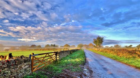 Wallpaper Landscape Nature Road Grass Trees Plants Sky Clouds